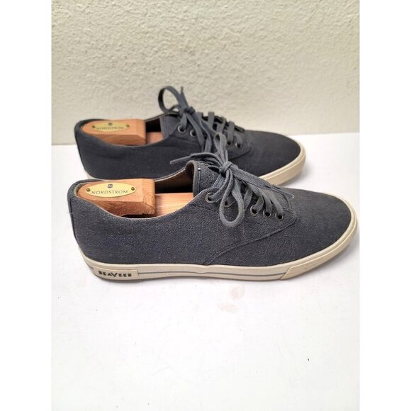 SeaVees Hermosa Plimsoll Men's Canvas Sneakers Size 9 Gray Casual Fashionable - Picture 2 of 9
